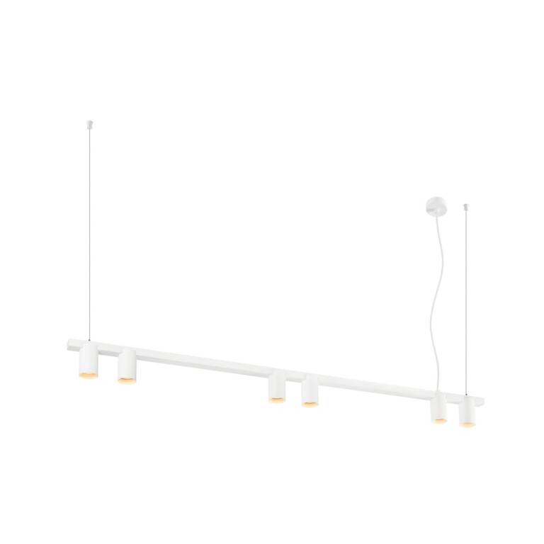 SLV ENOLA 2.0 M, PD, SIX, LONG, QPAR51, Pendelleuchte, 6 x 10 W, weiß