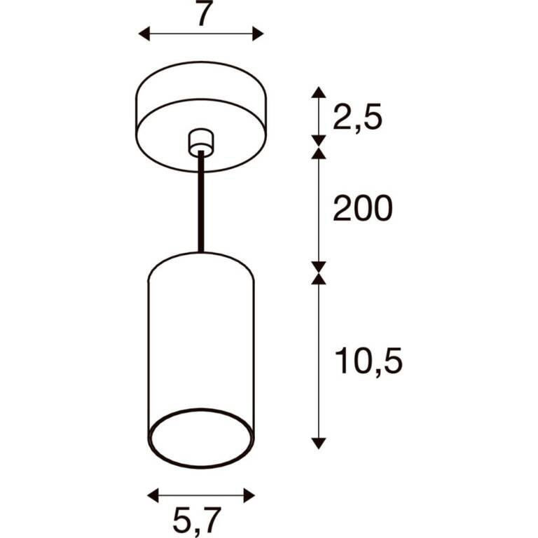 SLV ENOLA 2.0 M, PD, SINGLE, QPAR51, Pendelleuchte, 1 x 10 W, weiß
