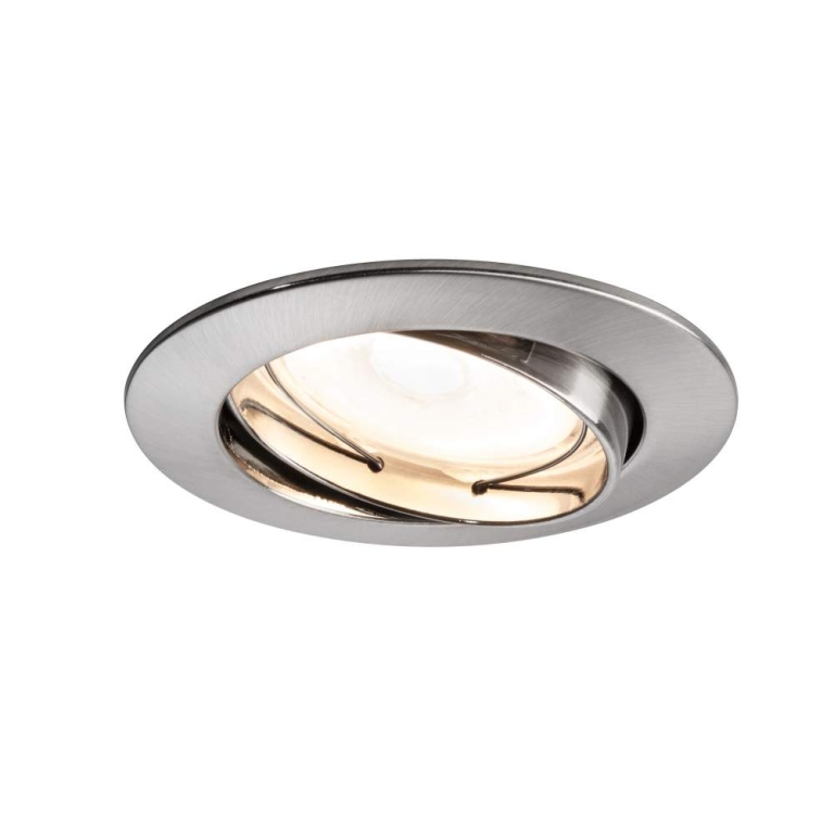 Paulmann Einbauleuchte Premium Line 230V IP23 Ø 83mm GU10 schwenkbar Eisen gebürstet
