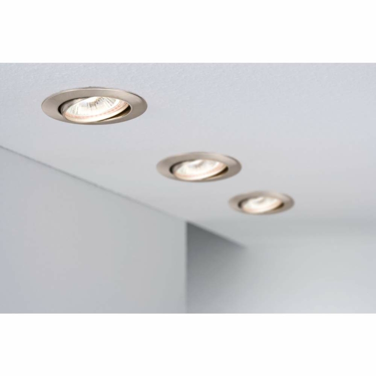 Paulmann Einbauleuchte Premium Line 230V IP23 Ø 83mm GU10 schwenkbar Eisen gebürstet