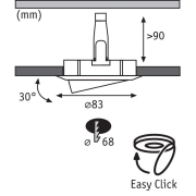 Einbauleuchte Premium Line 230V IP23 Ø 83mm GU10 schwenkbar Eisen gebürstet