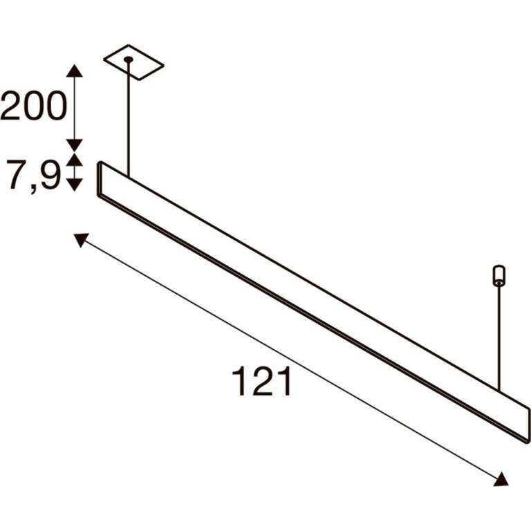 SLV LINIUS 120, PD, DALI, EINBAU, Pendelleuchte, 2700 K, 34 W, 90°, messingfarben