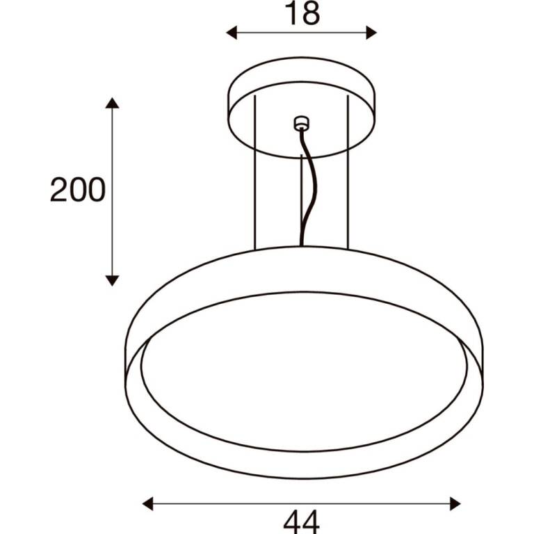 SLV OVANA 44, PD, LED, PHASE, CCT, Pendelleuchte, 2700/3000/4000 K, 14 W, 115°, schwarz