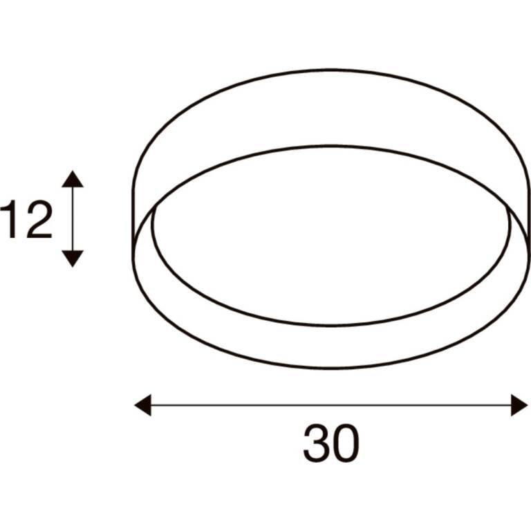 SLV OVANA 30, CL, LED, PHASE, CCT, Deckenaufbauleuchte, 2700/3000/4000 K, 11 W, 105°, schwarz
