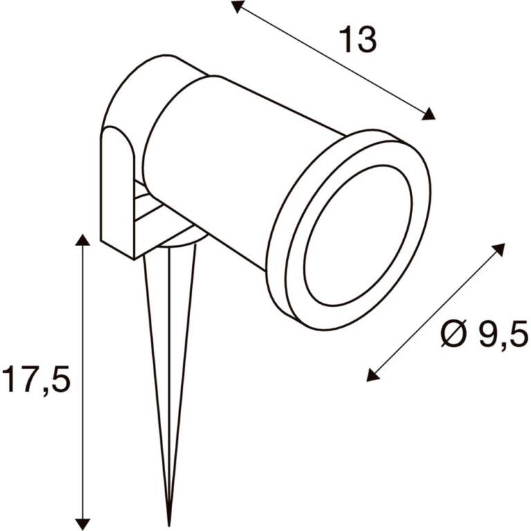 SLV BIG NAUTILUS LAMP SET, SPIKE, Erdspiessleuchte, inkl. PAR16 GU10, PHASE, 4000 K, 150 cm Anschlusskabel, IP44/IP65, schwarz