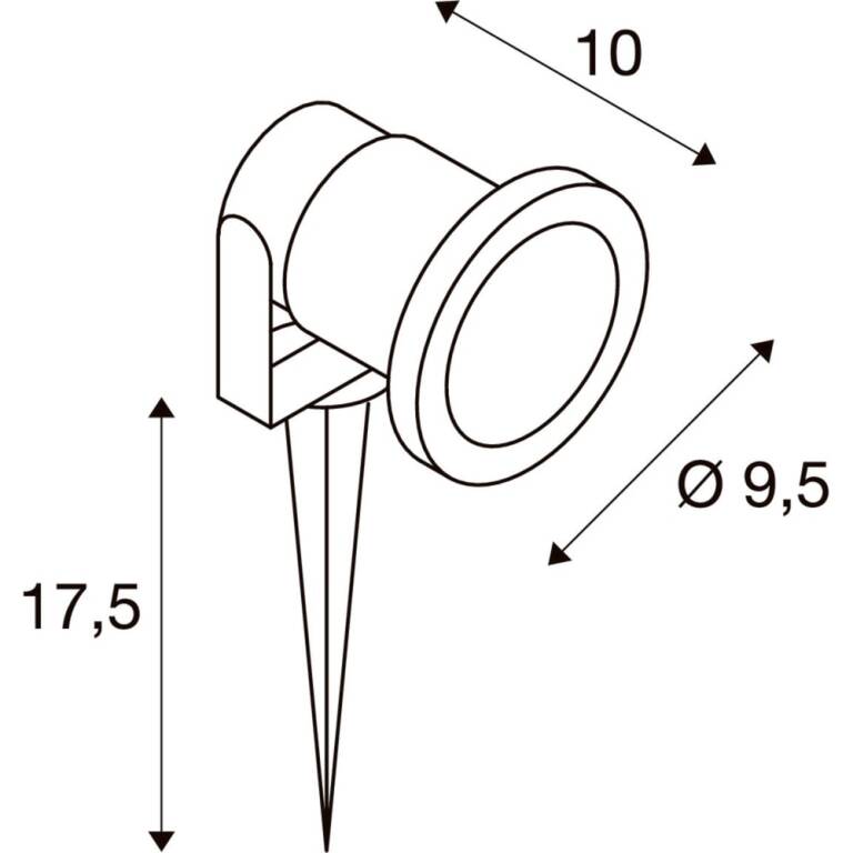 SLV NAUTILUS LAMP SET, SPIKE, Erdspiessleuchte inkl. PAR16 GU10, PHASE, 4000 K, 150 cm Anschlusskabel, IP44/IP65, grau