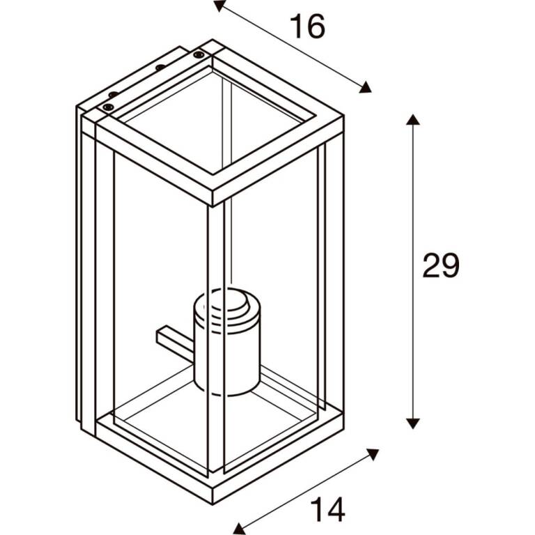 SLV QUADRULO LAMP SET, WL, Wandaufbauleuchte, Inkl. ST64 E27, PHASE, 2700 K, 320°, anthrazit