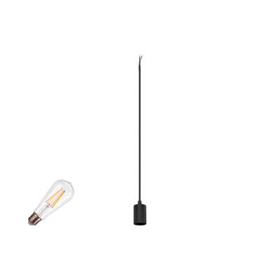 SLV FITU LAMP SET, PD, RIBBED, 1~ Pendelleuchte, E27, 2700 K, PHASE, 320°, schwarz
