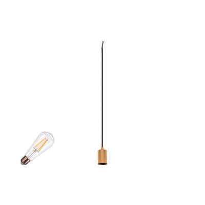 SLV FITU LAMP SET, PD, RIBBED, 1~ Pendelleuchte, E27, 2700 K, PHASE, 320°, gold
