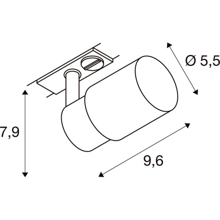 SLV PURI 2.0 LAMP SET, Tube, 1~ Spot, INKL. PAR16 GU10, 3000 K, GU10, 1 x 6 W, PHASE, 38°, grau