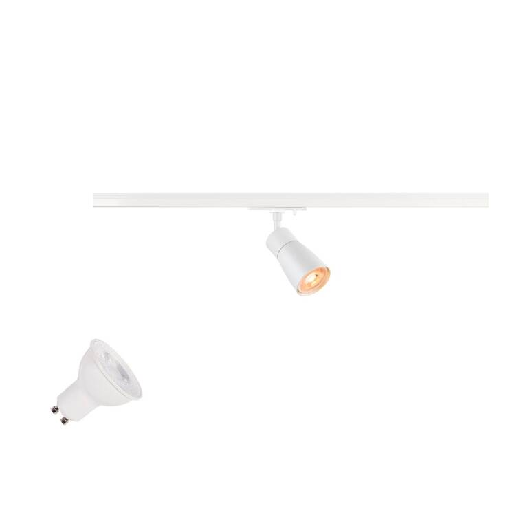 SLV PURI 2.0 LAMP SET, Dome, 1~ Spot, INKL. PAR16 GU10, 3000 K, GU10, 1 x 6 W, PHASE, 38°, weiß