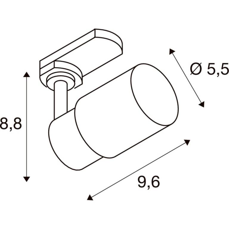 SLV PURI 2.0 LAMP SET, Tube, 3~ Spot, INKL. PAR16 GU10, 3000 K, GU10, 1 x 6 W, PHASE, 38°, schwarz / goldfarben