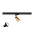 PURI 2.0 LAMP SET, Tube, 3~ Spot, INKL. PAR16 GU10, 2700 K, GU10, 1 x 6 W, PHASE, 38°, schwarz / goldfarben