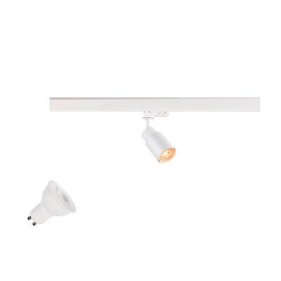 SLV PURI 2.0 LAMP SET, Tube, 3~ Spot, INKL. PAR16 GU10, 3000 K, GU10, 1 x 6 W, PHASE, 38°, weiß