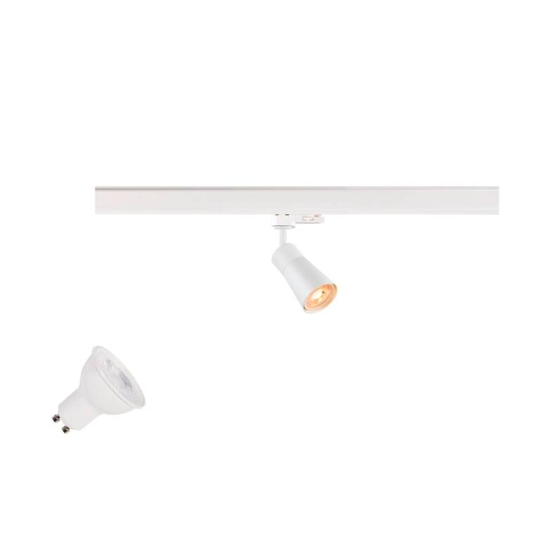 SLV PURI 2.0 LAMP SET, Cone, 3~ Spot, INKL. PAR16 GU10, 3000 K, GU10, 1 x 6 W, PHASE, 38°, weiß