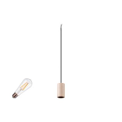 SLV FITU LAMP SET, PD, STONE, INKL. E27 LAMPE UND 3PH. ADAPTER, 3~ Pendelleuchte, Pendellänge: 500 cm, 2700 K, E27, 1 x 15 W, 7,5 W, PHA SE, 320°, beige