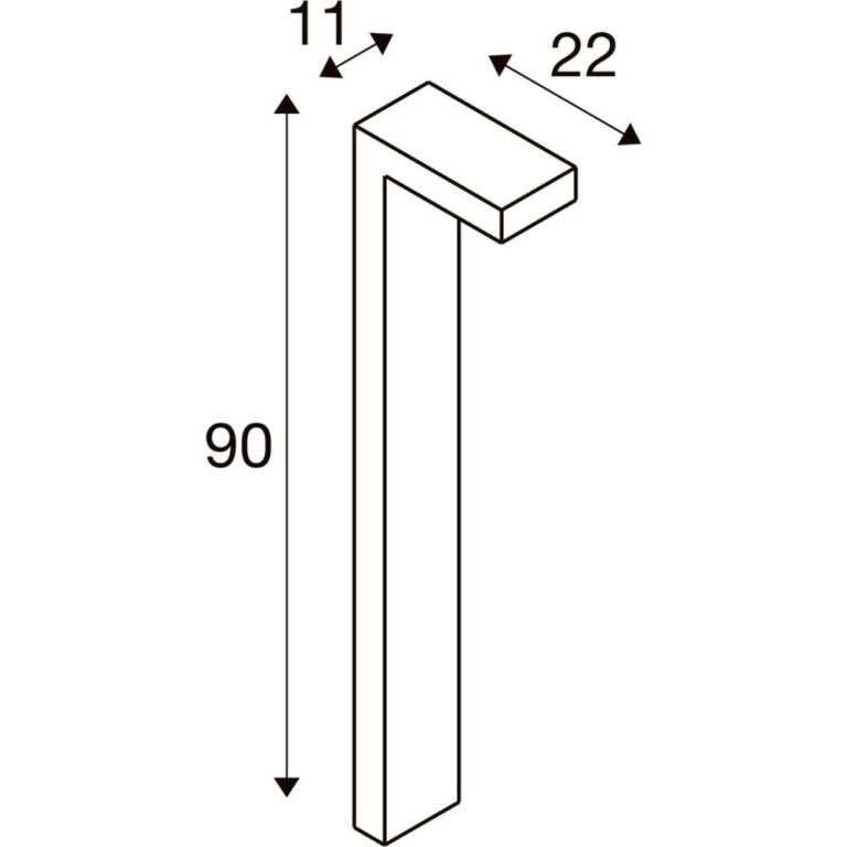 SLV QUADRASYL PRO 90, POLE, DALI, Stehleuchte, IP65, 2200 K / 2700 K, 12 W, anthrazit