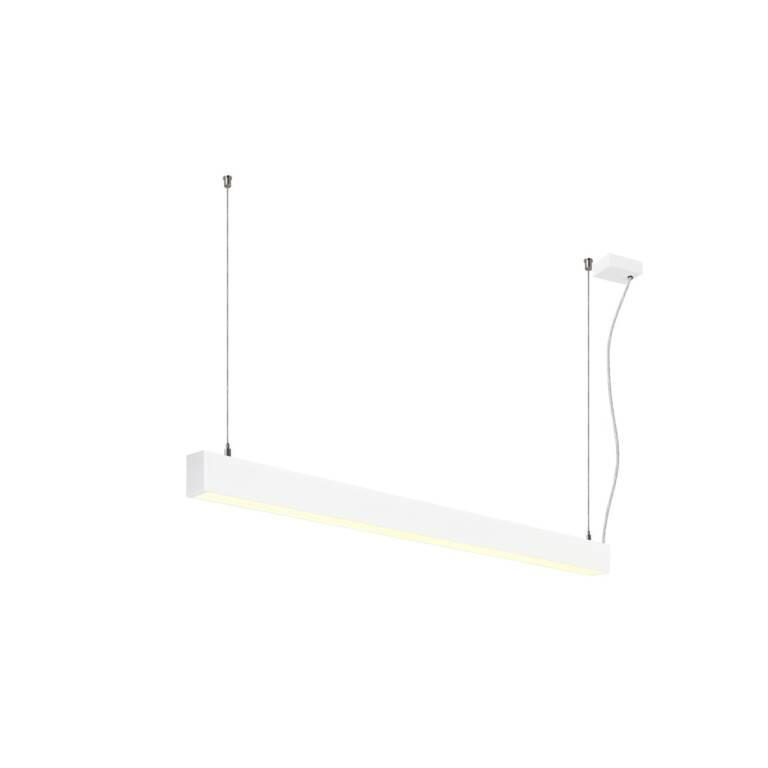 SLV GLENOS® 2.0, PD, 1,2M, DALI, UGR19, Pendelleuchte, Pendellänge: 200 cm, 3000 K, 38 W, 80°, weiß
