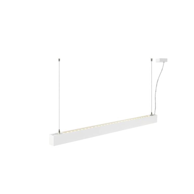 SLV GLENOS® 2.0, PD, 1,2M, DALI, UGR19, Pendelleuchte, Pendellänge: 200 cm, 3000 K, 38 W, 80°, weiß