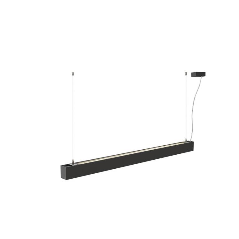 SLV GLENOS® 2.0, PD, 1,2M, DALI, UGR19, Pendelleuchte, Pendellänge: 200 cm, 3000 K, 38 W, 80°, schwarz