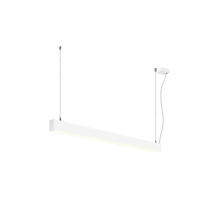 SLV GLENOS® 2.0, PD, 1,2M, DALI, UGR19, Pendelleuchte, Pendellänge: 200 cm, 4000 K, 38 W, 80°, weiß