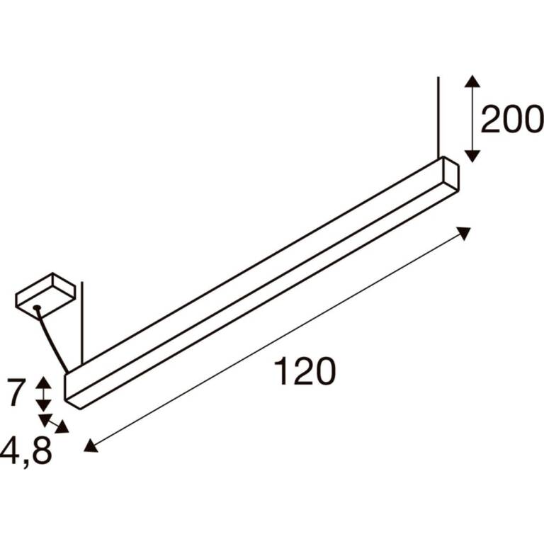 SLV GLENOS® 2.0, PD, 1,2M, DALI, UGR19, Pendelleuchte, Pendellänge: 200 cm, 4000 K, 38 W, 80°, weiß