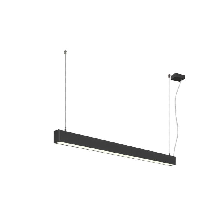 SLV GLENOS® 2.0, PD, 1,2M, DALI, UGR19, Pendelleuchte, Pendellänge: 200 cm, 4000 K, 38 W, 80°, schwarz