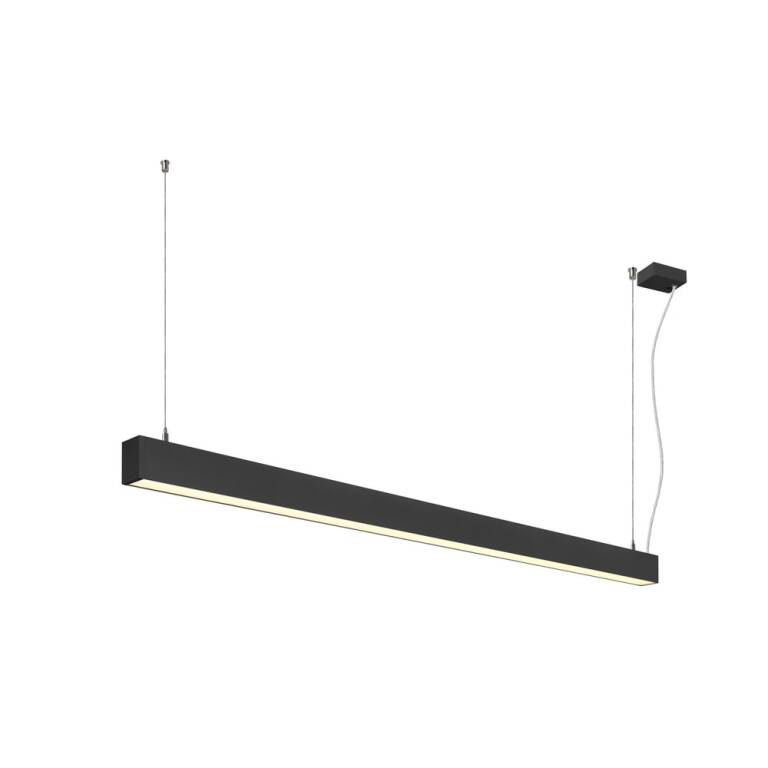 SLV GLENOS® 2.0, PD, 1,5M, DALI, UGR19, Pendelleuchte, Pendellänge: 200 cm, 3000 K, 46 W, 80°, schwarz