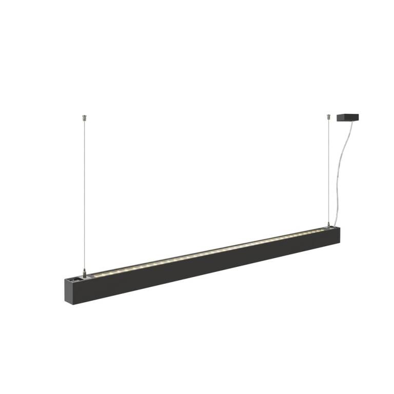 SLV GLENOS® 2.0, PD, 1,5M, DALI, UGR19, Pendelleuchte, Pendellänge: 200 cm, 3000 K, 46 W, 80°, schwarz