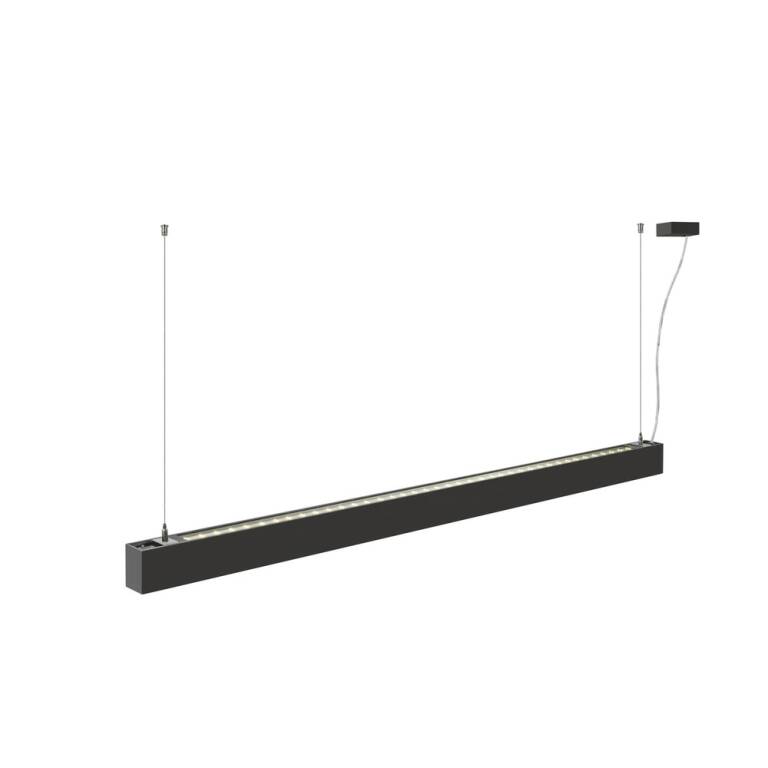 SLV GLENOS® 2.0, PD, 1,5M, DALI, UGR19, Pendelleuchte, Pendellänge: 200 cm, 4000 K, 46 W, 80°, schwarz