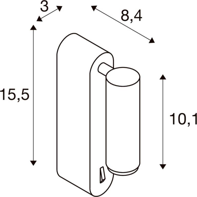 SLV GRIP! S, WL, EIN/AUS-SCHALTER, Wandaufbauleuchte, 2700 K, 4,6 W, 29°, schwarz / goldfarben