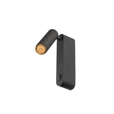 SLV GRIP! S, WL, EIN/AUS-SCHALTER, Wandaufbauleuchte, 2700 K, 4,6 W, 29°, schwarz / goldfarben