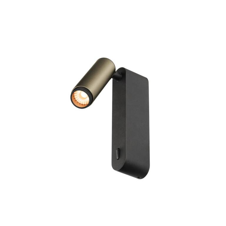 SLV GRIP! S, WL, EIN/AUS-SCHALTER, Wandaufbauleuchte, 2700 K, 4,6 W, 29°, bronze / schwarz