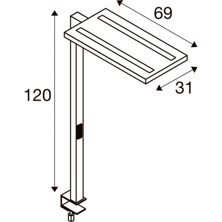 SLV WORKLIGHT, TL, Tischleuchte, 4000 K, 79 W, Touch, grau