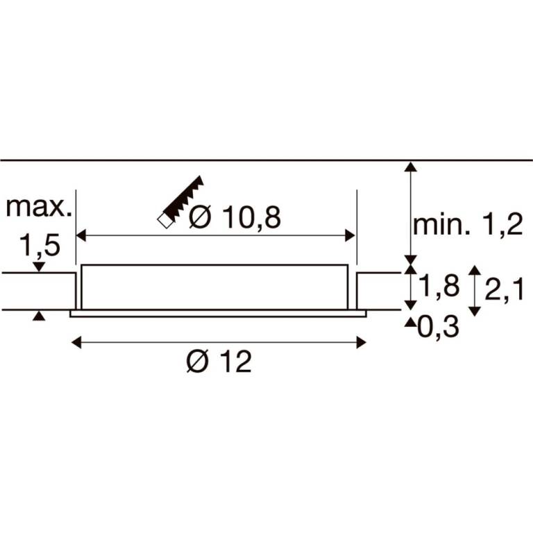 SLV SENSER 2.0 12, RL, rund, PHASE, Deckeneinbauleuchte, 3000 K / 4000 K, 8 W, 90°, weiß