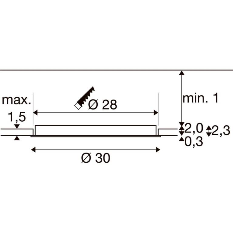 SLV SENSER 2.0 30, RL, rund, PHASE, Deckeneinbauleuchte, 3000 K / 4000 K, 25 W, 90°, weiß