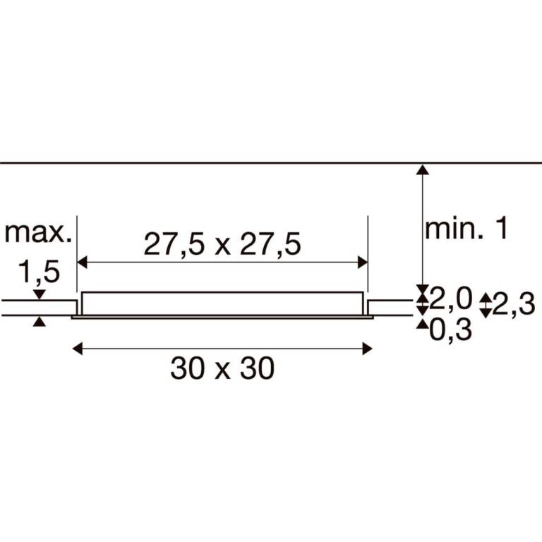SLV SENSER 2.0 30, RL, eckig, PHASE, Deckeneinbauleuchte, 3000 K / 4000 K, 25 W, 90°, weiß