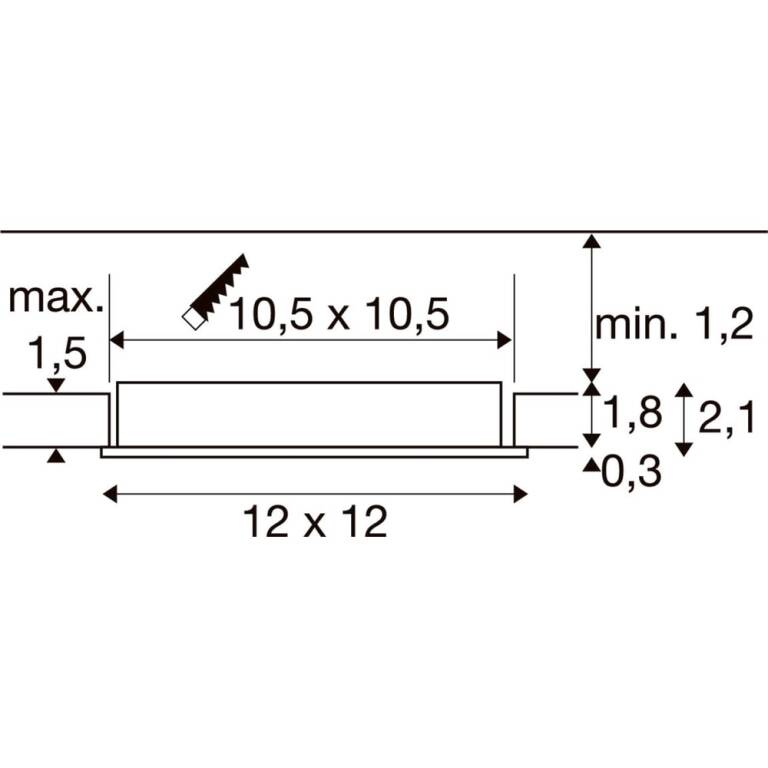 SLV SENSER 2.0 12, RL, eckig, DALI, Deckeneinbauleuchte, 3000 K / 4000 K, 7 W, 90°, weiß