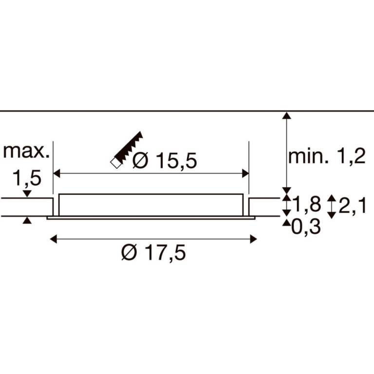 SLV SENSER 2.0 18, RL, rund, DALI, Deckeneinbauleuchte, 3000 K / 4000 K, 12 W, 90°, weiß