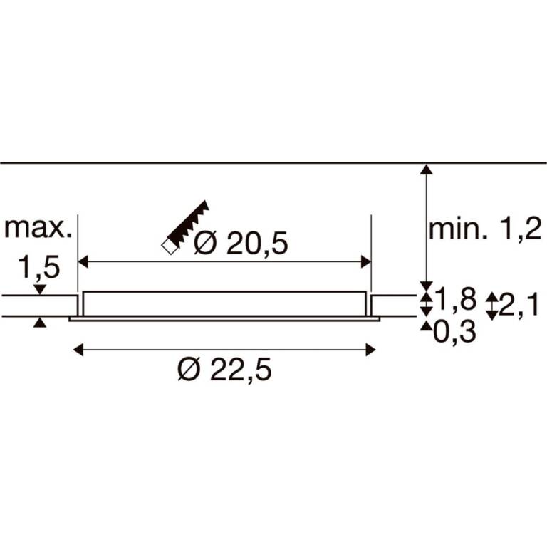 SLV SENSER 2.0 24, RL, rund, DALI, Deckeneinbauleuchte, 3000 K / 4000 K, 18 W, 90°, weiß
