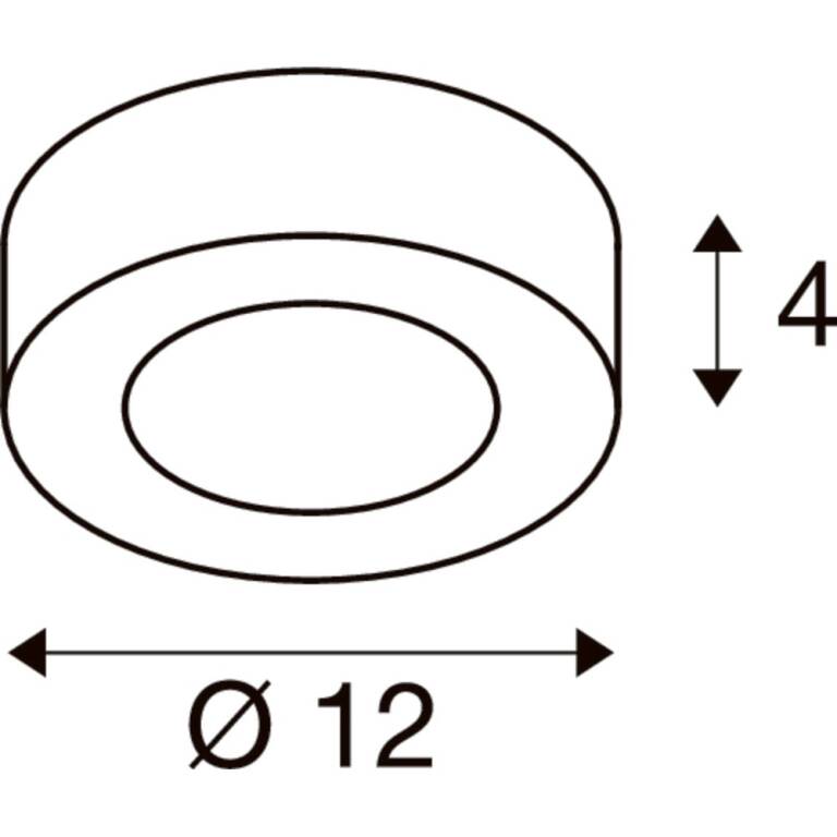 SLV SENSER 2.0 12, CW, rund, PHASE, Wand- und Deckenaufbauleuchte, 3000 K / 4000 K, 7,2 W, 90°, weiß
