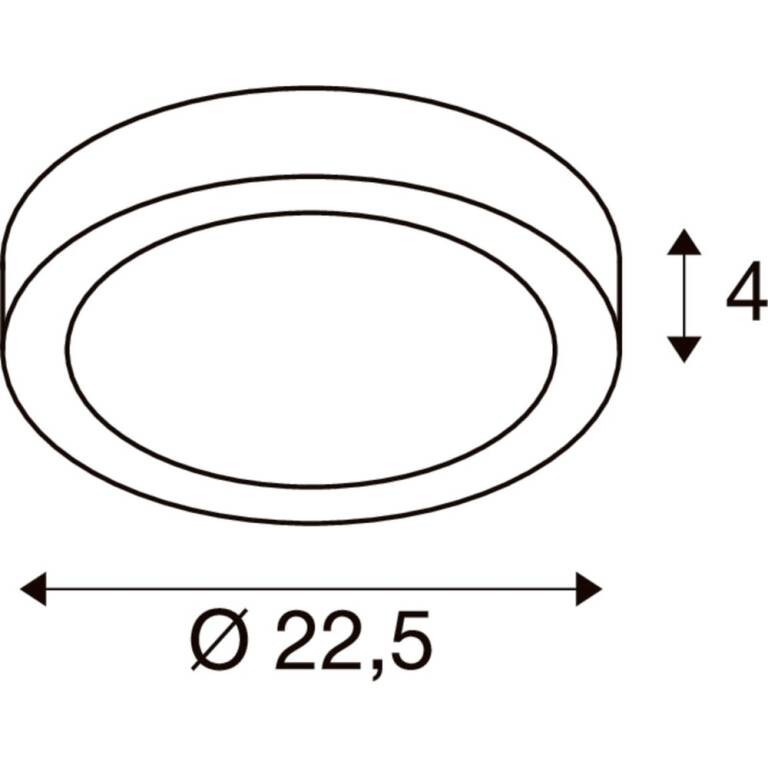 SLV SENSER 2.0 24, CW, rund, PHASE, Wand- und Deckenaufbauleuchte, 3000 K / 4000 K, 23 W, 90°, weiß