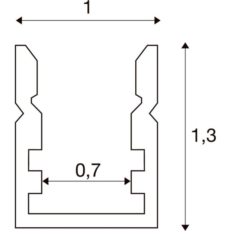 SLV LEDSTRIP PROFIL AUFBAU, XS, schwarz