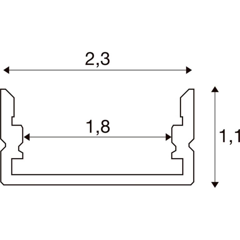 SLV LEDSTRIP PROFIL AUFBAU FLACH, schwarz