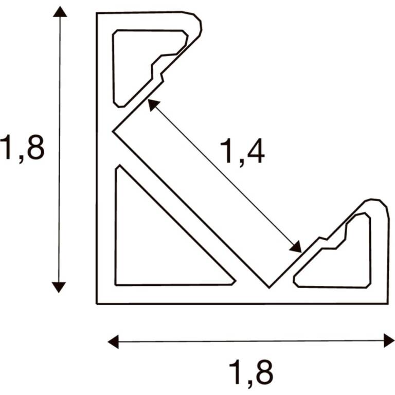 SLV LEDSTRIP PROFIL ECKIG, S, weiß