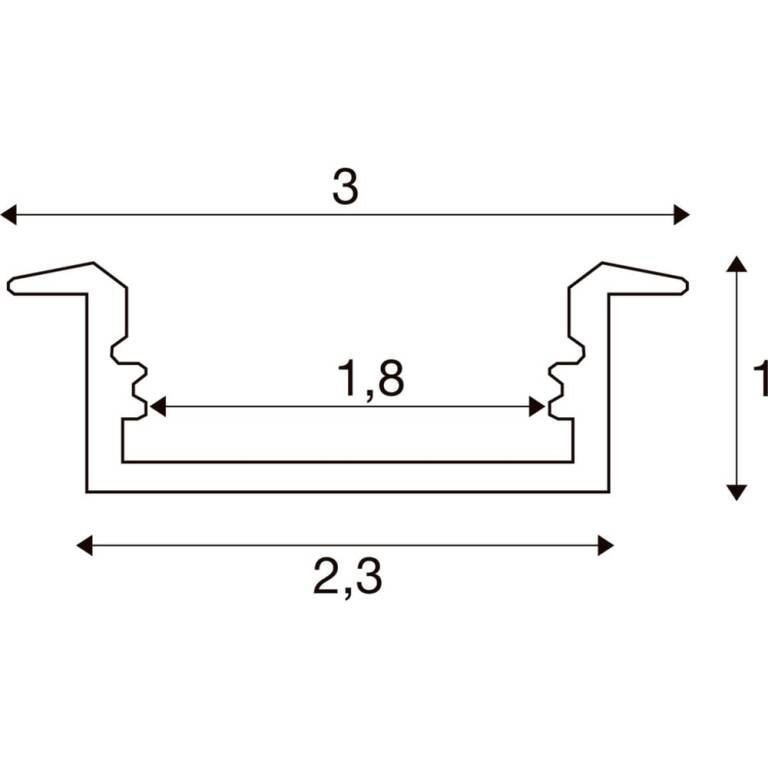 SLV LEDSTRIP PROFIL EINBAU, M, weiß