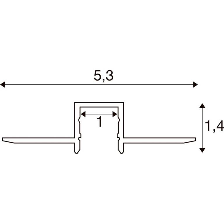SLV LEDSTRIP PROFIL EINBAU, Gips, XS