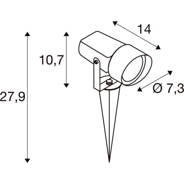 SLV SYNA SHADE, Erdspiessleuchte, max. 1x10 Watt, Anschlusskabel 150 cm, IP65, rostfarben
