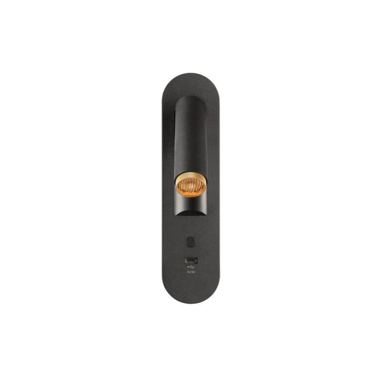 SLV GRIP! S, WL, Wandeinbauleuchte, 2700 K, 4,2 W, Schalter, 29°, schwarz / goldfarben