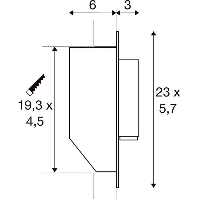 SLV GRIP! S, WL, Wandeinbauleuchte, 2700 K, 4,2 W, Schalter, 29°, schwarz / goldfarben